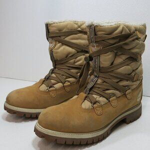 Timberland Sherpa Nubuck Leather High Top Insulated Hiking Work Soft Toe Boots 9